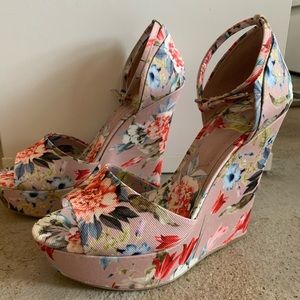 Aldo Floral Platform Wedge Sandal